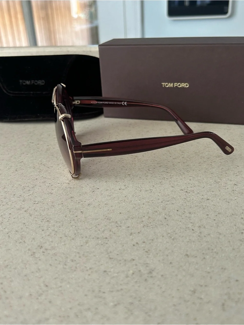 Tom Ford Round Women's Sunglasses in Brown and Gold Tones